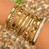 Bracelet, 18K Gold Plated Steel