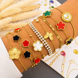 Flower Bracelet, 18K Gold Plated Steel