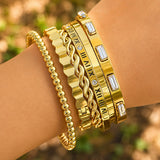 Bracelet, 18K Gold Plated Steel