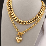 Necklace, 18K Gold Plated Steel