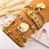 Bracelet, 18K Gold Plated Steel
