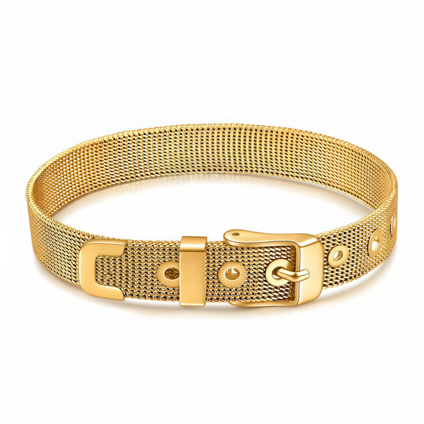 Bracelet, 18K Gold Plated Steel