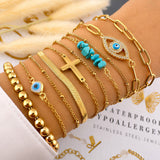 Bracelet, 18K Gold Plated Steel
