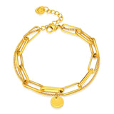 Bracelet, 18K Gold Plated Steel