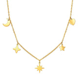Star Necklace, 18K Gold Plated Steel