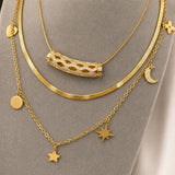 Star Necklace, 18K Gold Plated Steel