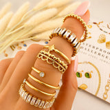 Ring, 18K Gold Plated Steel