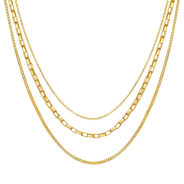 Necklace, 18K Gold Plated Steel
