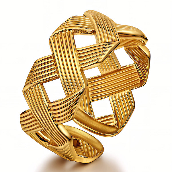 Ring, 18K Gold Plated Steel