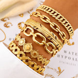 Bracelet, 18K Gold Plated Steel