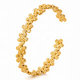 Flowers Bracelet, 18K Gold Plated Steel