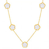 Flower Meadow Necklace, 18K Gold Plated Steel