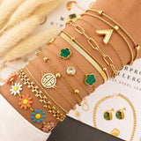 V Bracelet, 18K Gold Plated Steel