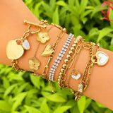 Bracelet, 18K Gold Plated Steel