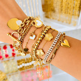 Bracelet, 18K Gold Plated Steel