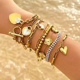 Bracelet, 18K Gold Plated Steel
