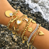 Bracelet, 18K Gold Plated Steel