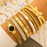 Bracelet, 18K Gold Plated Steel