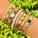 Bracelet, 18K Gold Plated Steel
