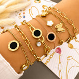 Bracelet, 18K Gold Plated Steel