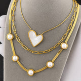Necklace, 18K Gold Plated Steel