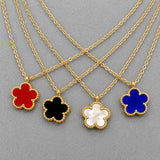 Flower Necklace, 18K Gold Plated Steel