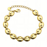 Bracelet, 18K Gold Plated Steel