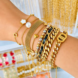 Bracelet, 18K Gold Plated Steel