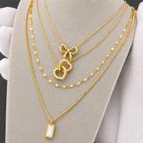 Necklace, 18K Gold Plated Steel