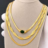 Necklace, 18K Gold Plated Steel
