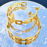 Earrings, 18K Gold Plated Steel