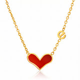 Heart Necklace, 18K Gold Plated Steel