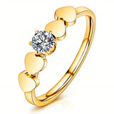 Hearts Ring, 18K Gold Plated Steel