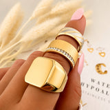Ring, 18K Gold Plated Steel