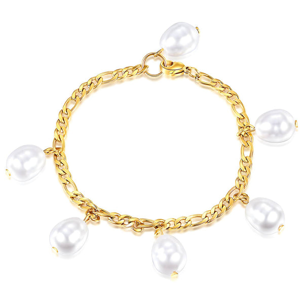 Bracelet, 18K Gold Plated Steel