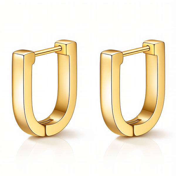 Earrings, 18K Gold Plated Steel
