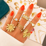 Ring, 18K Gold Plated Steel