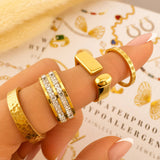 Ring, 18K Gold Plated Steel