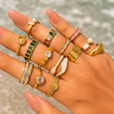 Ring, 18K Gold Plated Steel