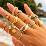 Ring, 18K Gold Plated Steel