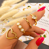 Heart Ring, 18K Gold Plated Steel