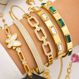Butterfly Bracelet, 18K Gold Plated Steel