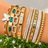 Bracelet, 18K Gold Plated Steel