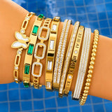 Bracelet, 18K Gold Plated Steel