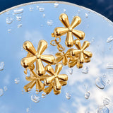 Flowers Earrings, 18K Gold Plated Steel