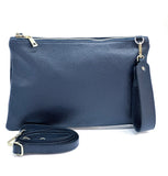 Italian Pebbled Leather Zip Wristlet Clutch wholesale