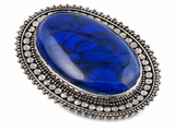 Paua Dyed Blue Sterling Silver Framed Ring