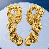 Earrings, 18K Gold Plated Steel