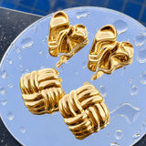 Earrings, 18K Gold Plated Steel