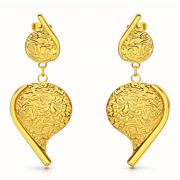 Earrings, 18K Gold Plated Steel